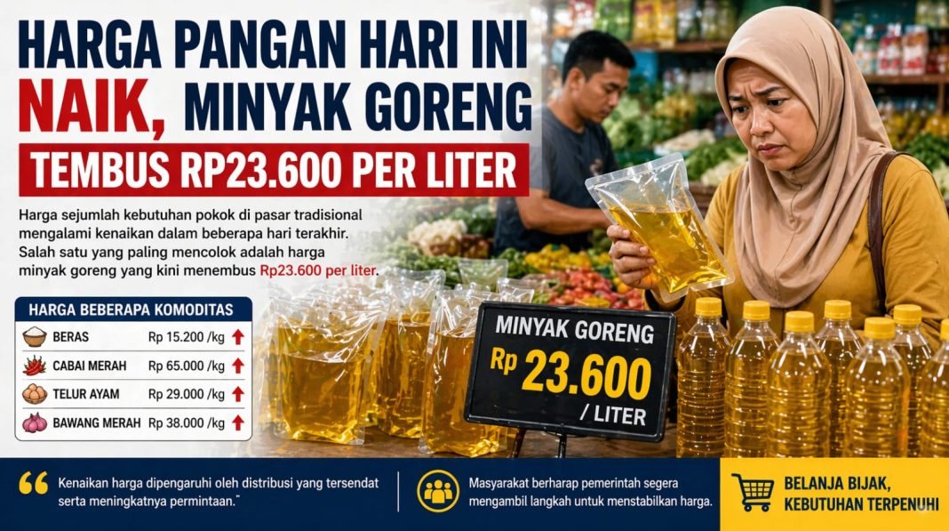 Harga Pangan Hari Ini Naik, Minyak Goreng Tembus Rp23.600 per Liter