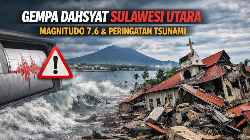 Gempa M 7,6 Guncang Sulawesi Utara, Sempat Picu Tsunami dan Sebabkan Korban