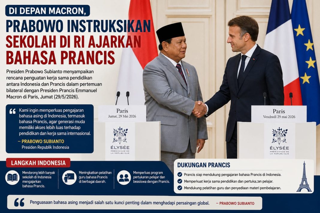 Di Depan Macron, Prabowo Instruksikan Sekolah di RI Ajarkan Bahasa Prancis